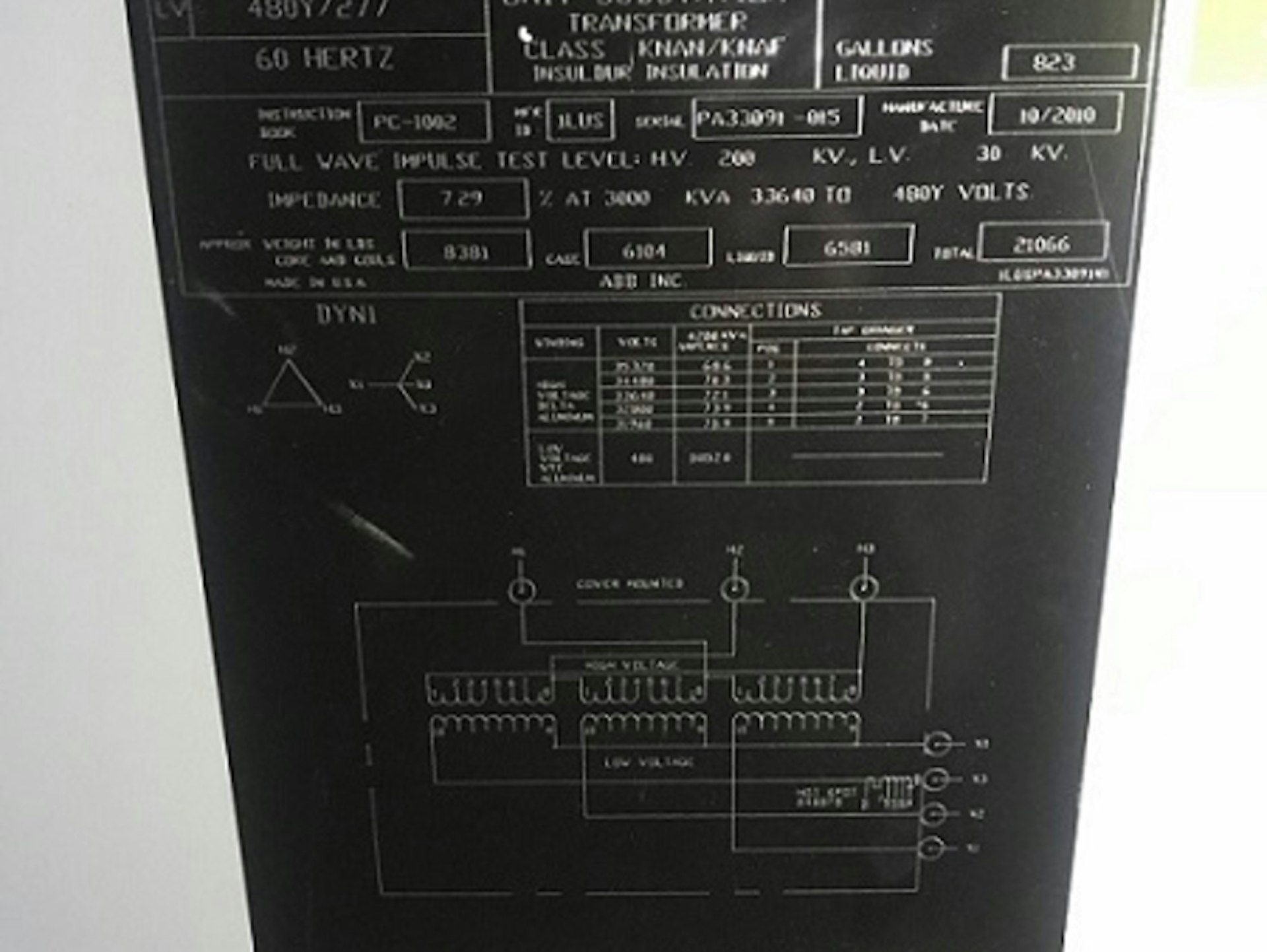 3000 KVA ABB Liquid Filled Transformers Never Used Gibbs International
