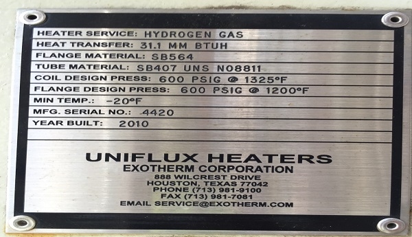 Uniflux Hot Oil Heater –  Never Used 